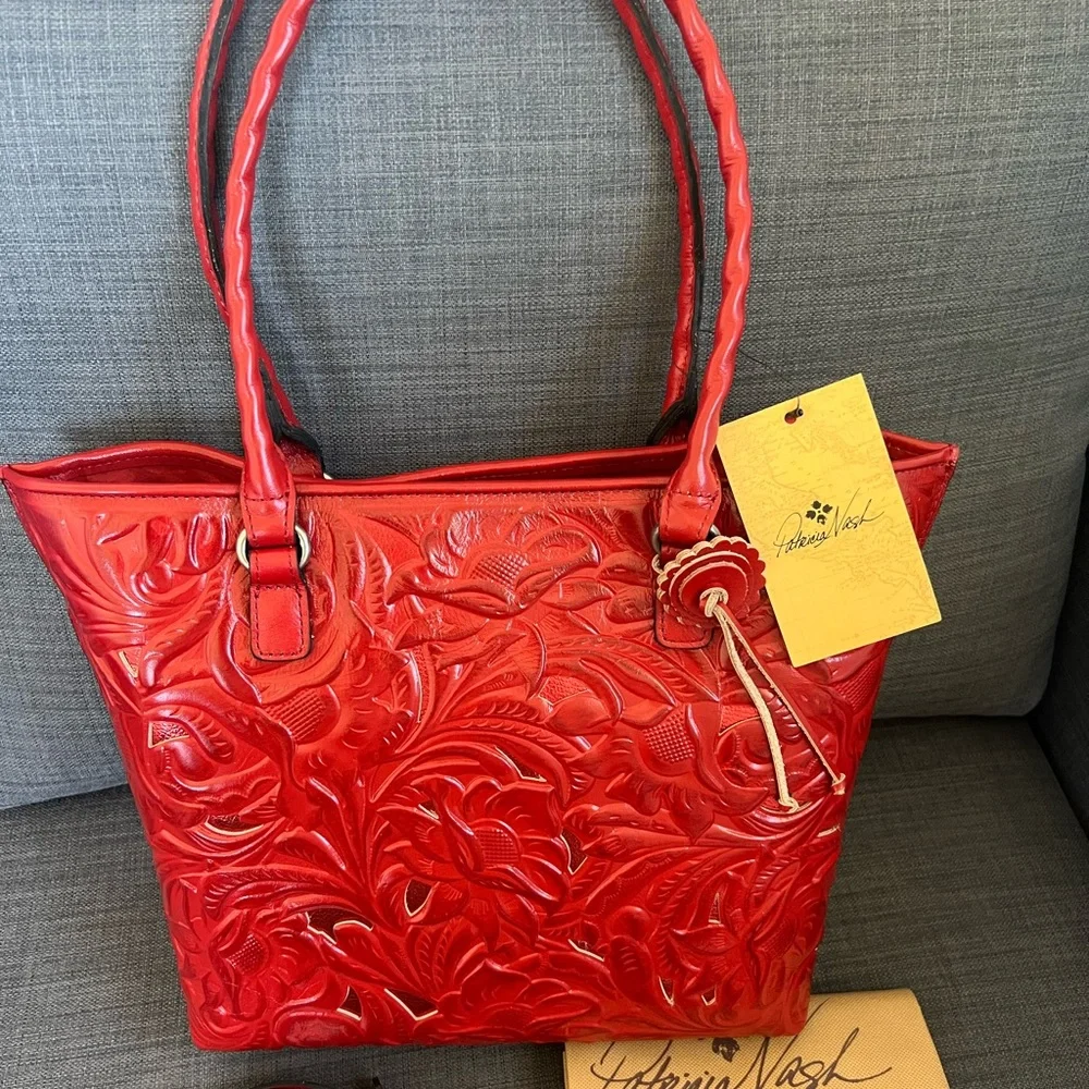 NWT PATRICIA NASH ADELINE TOTE HANDBAG TOOLED LEATHER - Picture 10 of 12